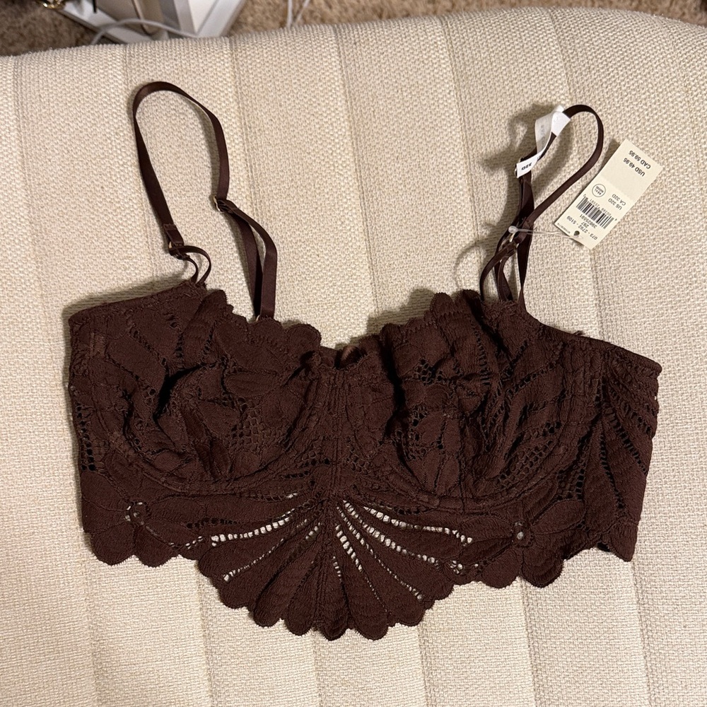 Aerie Chocolate Lace Bralette